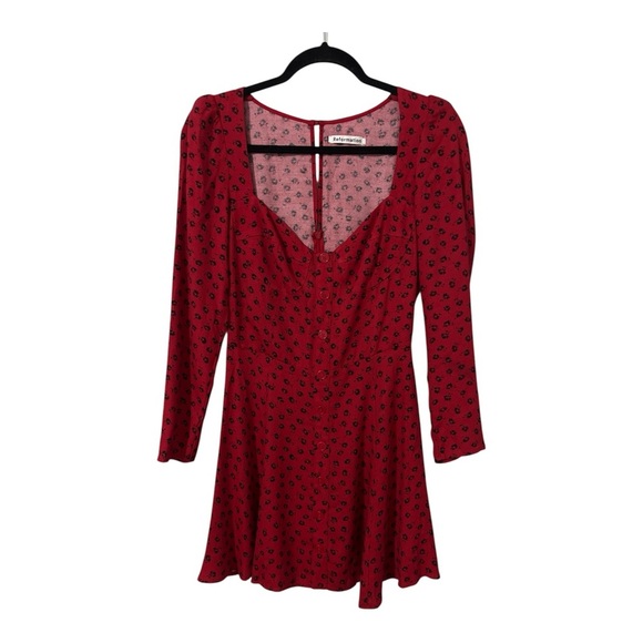 Reformation Milla Dress Women’s 4 Red Black Floral Mini - Picture 1 of 14